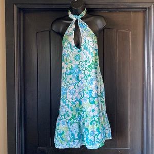 Violet Romance satin halter dress